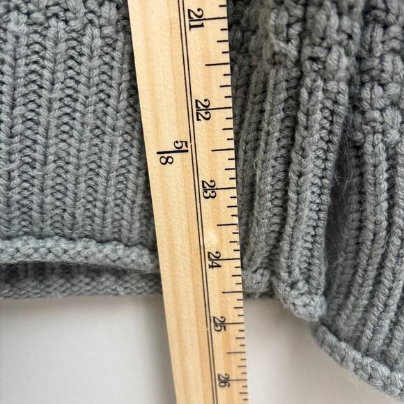 Gray Roll Mock Neck Heavy Knit Classic Minimalist Pullover Sweater Womens Size M - Picture 8 of 8